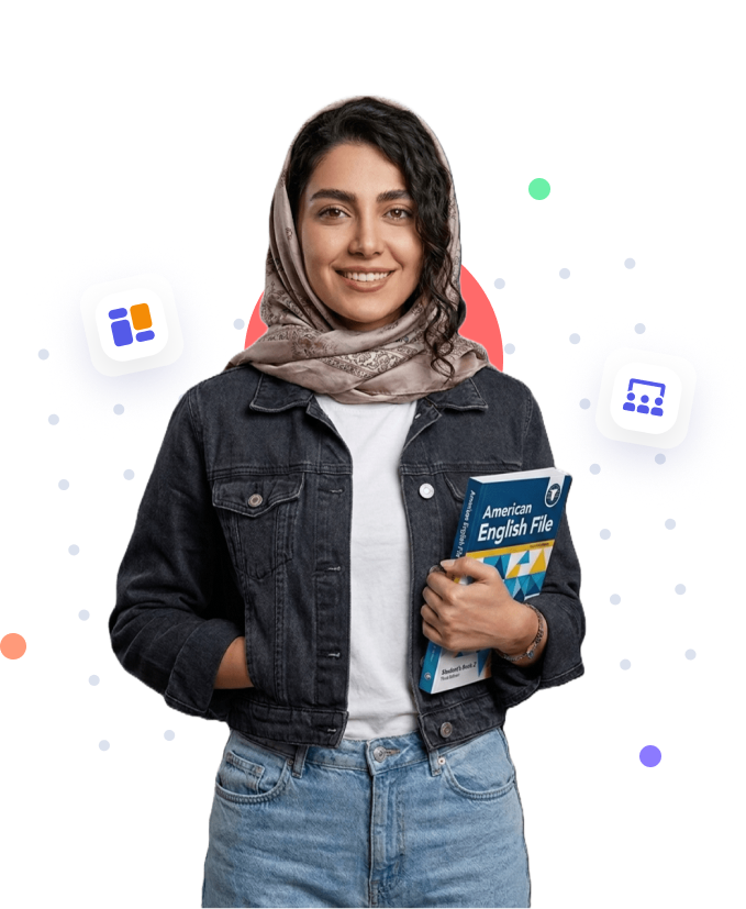 زبانآموز با کتاب و آیکونهای پلتفرمهای آموزشی تیچیتاک — ۳ جلسه آزمایشی رایگان